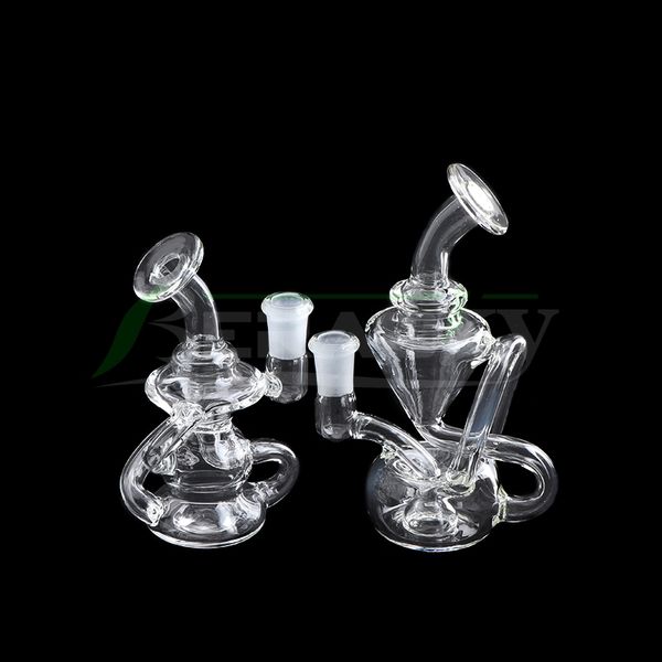 Beracky Clear Recycler Bongs D'eau En Verre Deux Styles Verre Épais Dab Rigs Conduites D'eau Bécher Bong Heady Oil Rigs Pour Dab Fumer