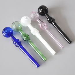 Gros verre brûleur à mazout crâne Tuyau en verre Coloré verre Pipe À Fumer Accessoires de Tabagisme Huile Rigs Bongs Livraison Gratuite