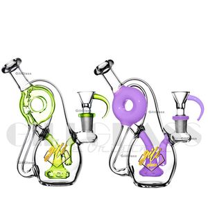 6,3 pouces mini recycleur dab rig Mini narguilés Bongs en verre Pommeau de douche pour fumer Petites plates-formes pétrolières Klein Pipes à eau Heady avec clou de quartz