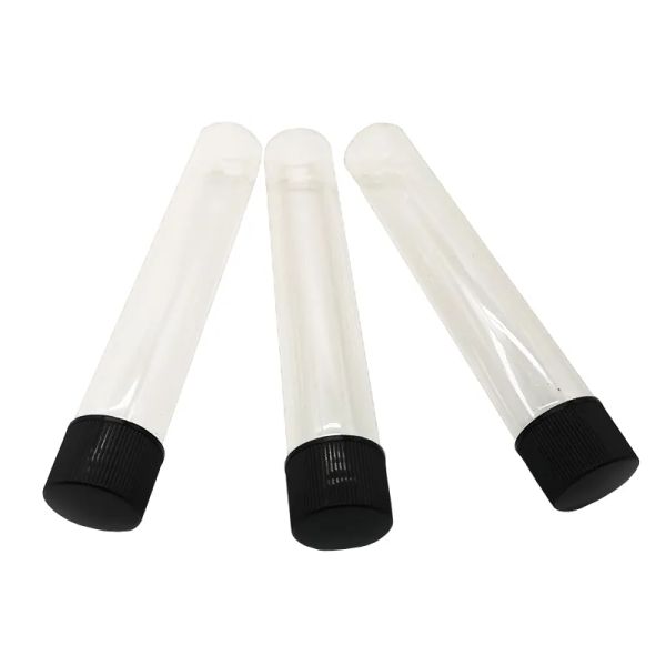 Emballage de tubes en verre 115x20mm, avec bouchon à vis noir, couvercles en plastique, tubes de 30g, étiquettes personnalisées LL, vente en gros