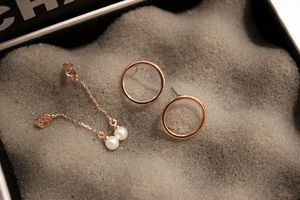 Gros-créateur de mode en or géométrie cercle pendentif perle blanche boucles d'oreilles pour femmes élégantes filles balancent lustre