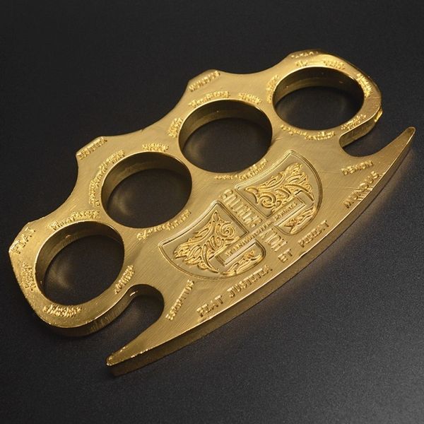 wholesale Golden Fist Constweponne Finger Tiger Arts martiaux Boucle à quatre anneaux 92TN
