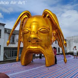 Golden gonflable Golden Brain Pop Up Up Up Organ Modèle Big Mouth Tunnel pour un événement juteux ou AD / Decoration