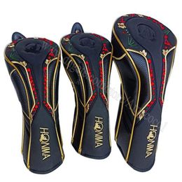 Groothandel Golf Driver Headcover Black Honma Golf Wood Headcover Hoge kwaliteit 1,3 5 Golfclubs Cover Honma Supplies Gratis verzending