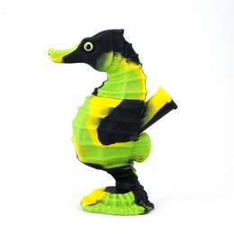 Venta al por mayor Gotoke Seahorse Silicone Water Pipe Mini Beaker Pipe 6 pulgadas Bubbler Dab Rig Hookah Smoking Rig Free DHL