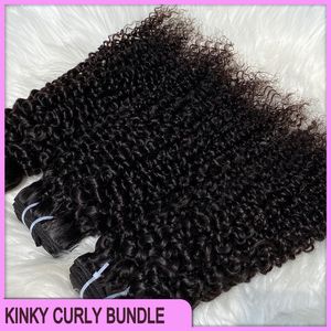 Groothandel Grade 12a Dikke paardenstaart Maleisische haaruitbreidingen 100% RAW HUSH HAAR WEFT PERUVISCHE INDISCHE BRAZILISCHE HAAR Kinky Curly 3 Bundels