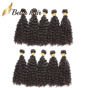 wholesale 10pcs / lot 1024 pouces cheveux péruviens non transformés faisceaux couleur naturelle bouclés trame humaine bellahair