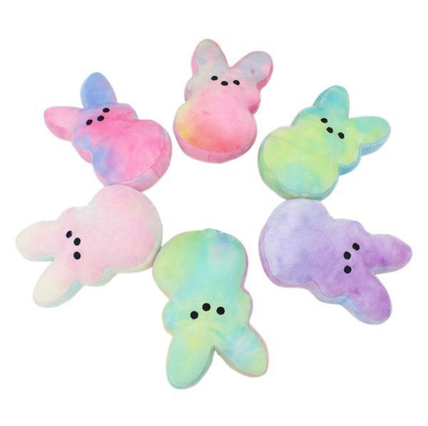 Venta al por mayor Gradient Easter PEEPS Bunny Toys 15cm Colorful Rabbit Gifts Party Favor para niños Familia