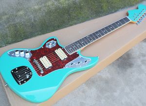 Groothandel groene linkerhand elektrische gitaar met palissander toets, rode parel pickguard, chroom hardwares, met aangepaste services