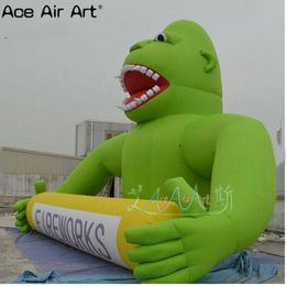 wholesale Ballon publicitaire de dessin animé de gorille soufflé par air de singe animal gonflé de modèle de forme animale extérieure verte