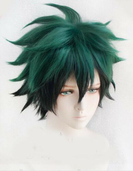 Gros livraison gratuite détails sur mon héros académique Izuku Midoriya Deku court vert noir mélange Cosplay perruque de cheveux chaud