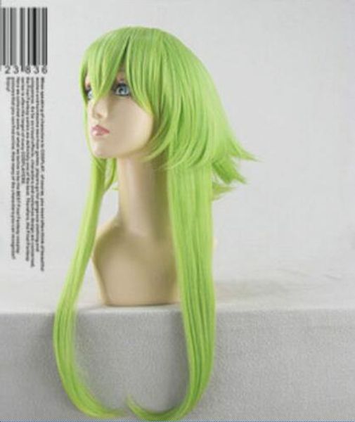 Livraison gratuite en gros Vocaloid Gumi Long Blond / Vert Cosplay Party Wig