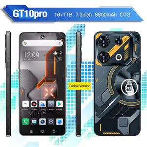 GT10PRO GT10PRO 2TB 1TB 16 Go Android Smartphone de 7,3 pouces téléphones Déverrouiller les téléphones mobiles Androids NFC Caractéristiques de 256 Go 128 Go