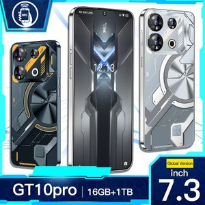 Groothandel GT10Pro Android-smartphone 7,3-inch mobiele telefoons Ontgrendel mobiele telefoons Androids NFC Featies 256 GB 128 GB Touch Screen USB Telefoon Celulares