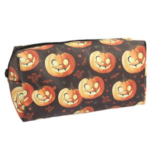 Vente en gros Halloween sacs à cosmétiques motif citrouille pochette de toilette étanche Portable fermeture éclair articles de toilette accessoires organisateur pour cadeaux