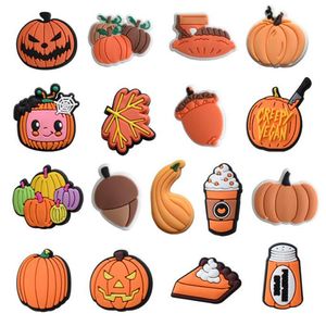 Groothandel Hallowmas PVC Shoe Charms Decorations Skull Pumpkin Halloween Croc Charms For Kids Gifts