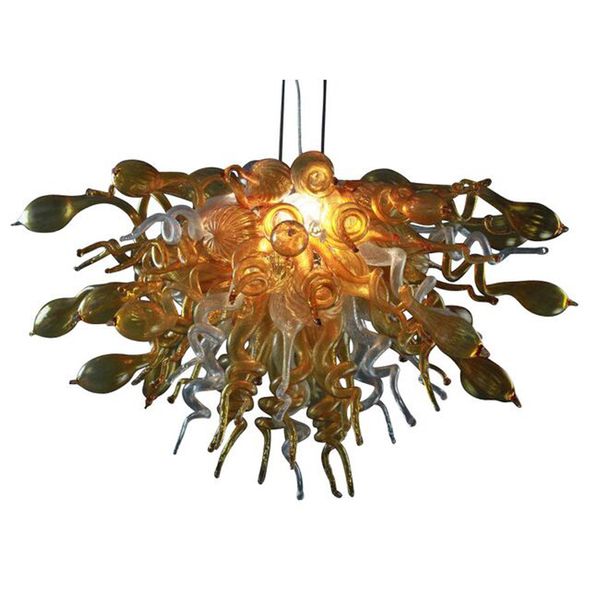 Lustres en verre de Murano soufflés à la main, lampe suspendue en ambre, éclairage LED, décoration artistique moderne, grand bateau gratuit, vente en gros