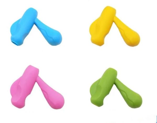 wholesale Type de poignée Porte-stylos Pinces à crayons pour enfants Porte-stylos d'écriture Aide à l'écriture Pinces à griffes en silicone LL LL