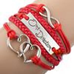 Groothandel - handgemaakte zwart I love one richting 1D Infinity charm armbanden en armbanden sieraden cadeau-artikelen voor vrouwen en mannen HY1018