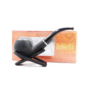 Pipe à fumer en bois, classique, fait à la main, noir, poli, avec Logo personnalisé, en résine, pour cadeau, vente en gros