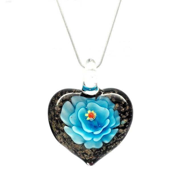 Collier avec pendentif en verre rond et plat en forme de cœur, fait à la main, avec chaîne à cordon en cuir, vente en gros