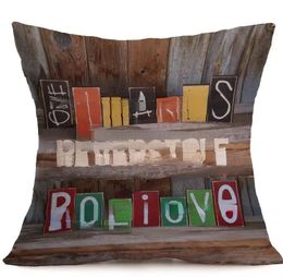 Groothandel Happy Thanksgiving Day Kussenslopen Fall Decor Katoen Linnen Geef Bedankt Sofa Sierkussen Case Home Auto Kussenhoezen