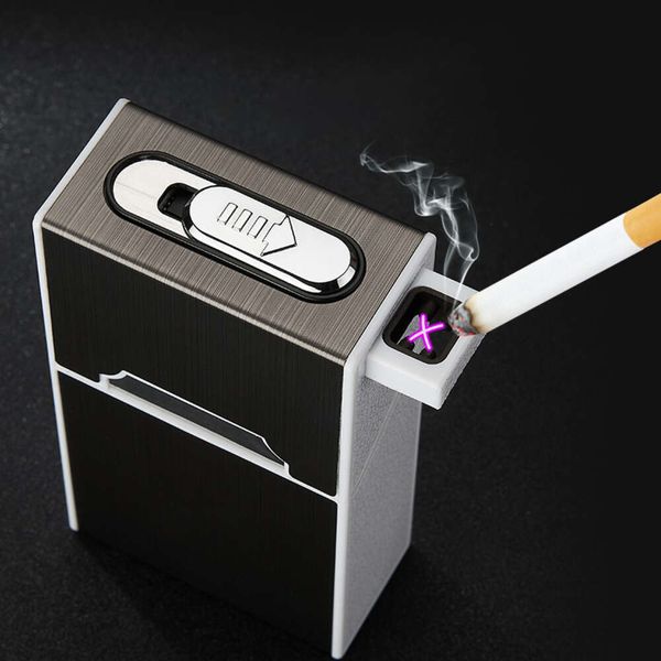 Wholesale HDB01 détient 20pcs Double arc Charge Cigarette Carette Costomment Persumegrisation sans flamme