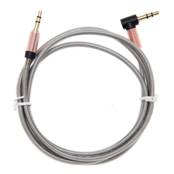 Connecteur Jack métallique Heacy 3.5mm, câble Audio, boîte de son, câble à tête courbée à droite, ligne de connexion, 300 pièces/lot, vente en gros