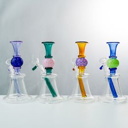 Groothandel Hady Glass Bong Ball Vorm Hookah rechte PERC Rig Water Pijpen Rookpijp N Gaten PERC Grote bekerkoker Smoke DAB Rigs