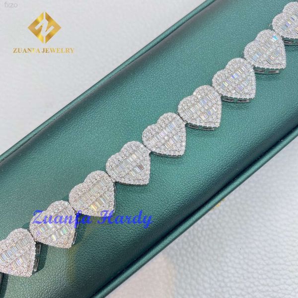 Joyas al por mayor Joyas Pass Tester de diamantes 925 VVS STERLING VVS ICED OUT CUBANO LINK BAGLE MOISSANITE Pulsera