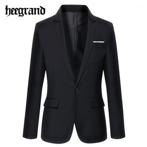 Costumes pour hommes Blazers vente en gros- HEE GRAND 2021 hommes style coréen solide bouton unique mince costume de bureau manteau mode loisirs hommes Blazer