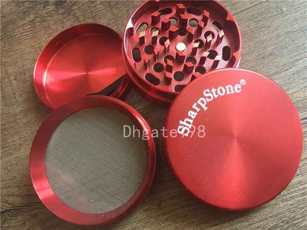 wholesale broyeur d'herbes 55mm 63mm 4pc Sharp Stone® Grinder broyeur d'herbes métal SharpStone 4pc Hard top tabac à fumer Herbal Grinders