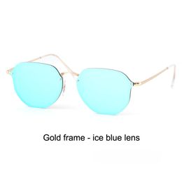 Groothandel-hexagon zonnebril vrouwen mannen vintage klassieke merk design sport zonnebril oculos de sol met gratis retail doos en label