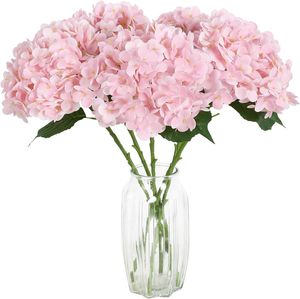 Gros haut de gamme 21 pouces Real Touch Hortensia Fleurs artificielles Latex Faux Hortensia Fleurs pour bouquet de mariage Décor à la maison