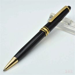 wholesale Haute qualité 163 stylo à bille noir brillant / stylo à bille roulante stylos de promotion de papeterie de bureau classique pour cadeau d'anniversaire