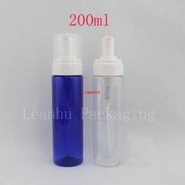 Vente en gros, bouteilles bleues / transparentes de haute qualité de 200 ml de mousse à bulles Bouteille de mousse bricolage supérieure bouteille à pompe fouettée bon paquet