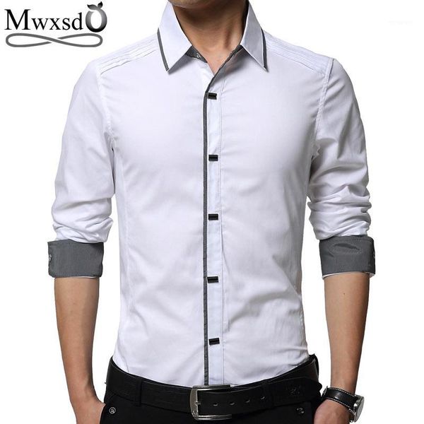 Camicie eleganti da uomo all'ingrosso- Camicia da uomo 2021 di alta qualità da uomo Slim Fit manica lunga da uomo casual taglia grande 4xl Chemise Homme1