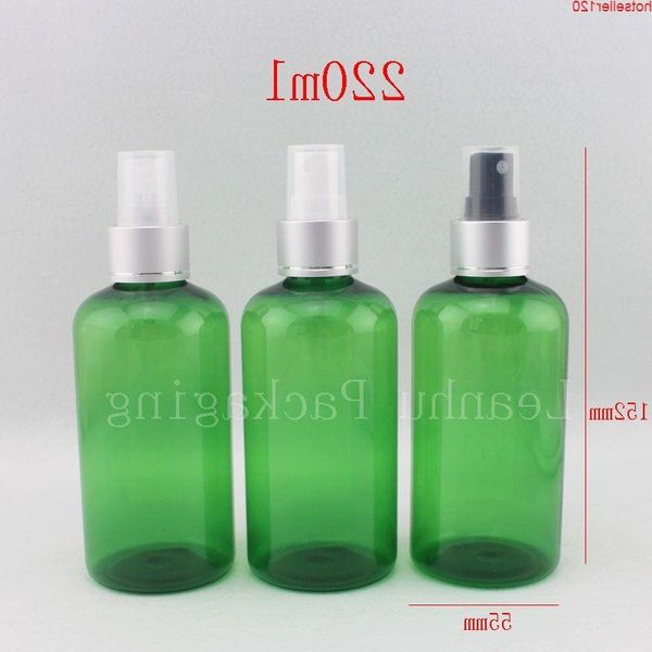 Vente en gros, bouteille en plastique de pompe de pulvérisation verte de haute qualité de 220 ml pour les soins personnels, cosmétiques de pulvérisation de 220 cc de haute qualité Dslrr