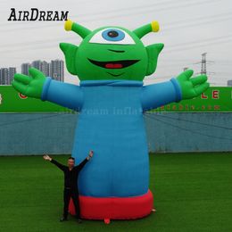 Vente en gros de haute qualité 3/4/6/8m de hauteur géante gonflable Green Big Eye Monster Inflatables Ghost for Outdoor Halloween Decoration