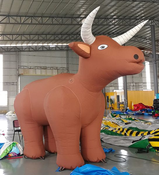 En gros de 6 ml de haute qualité (20 pieds) avec un modèle de bétail gonflable géant gonflable de souffleur, Buffalo en Amérique du Nord pour la publicité agricole / pâturage