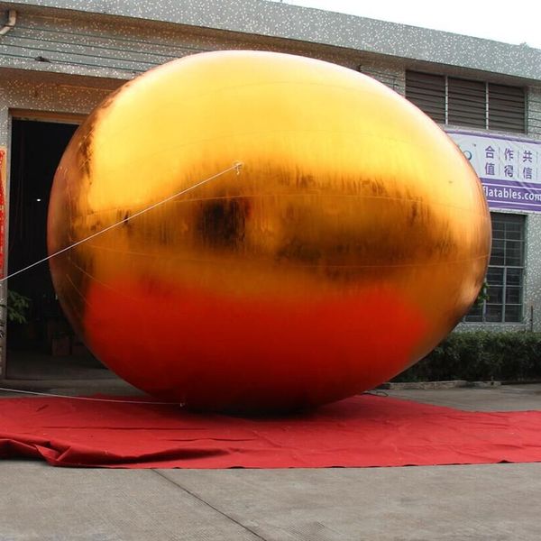 wholesale Oeuf de Pâques gonflable géant attrayant de 3 m 5 m de haute qualité avec une couleur dorée brillante pour la décoration de vacances en plein air