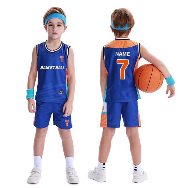 Uniformes de basket-ball garçons de haute qualité de haute qualité Custom 100% Polyester Mesh Throwback Baspigable Basketball Shirts for Kids