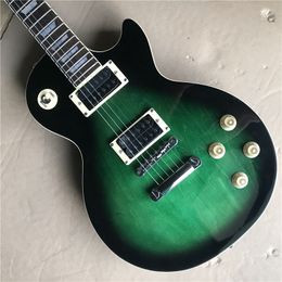 Vente en gros de haute qualité personnalisé magasin 6 cordes Guitare Slash Signature Signature Green Electric Guitar
