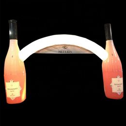 wholesale Pórtico inflable del arco de la botella de vino/cerveza/champán de la publicidad comercial personalizada de alta calidad con luz LED para el festival