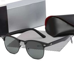 Lunettes de soleil de concepteur de haute qualité en gros pour hommes femmes Vintage luxe demi-cadre en métal mode raiebanity lunettes de soleil polarisées lunettes UV400 avec raies ban WNNW