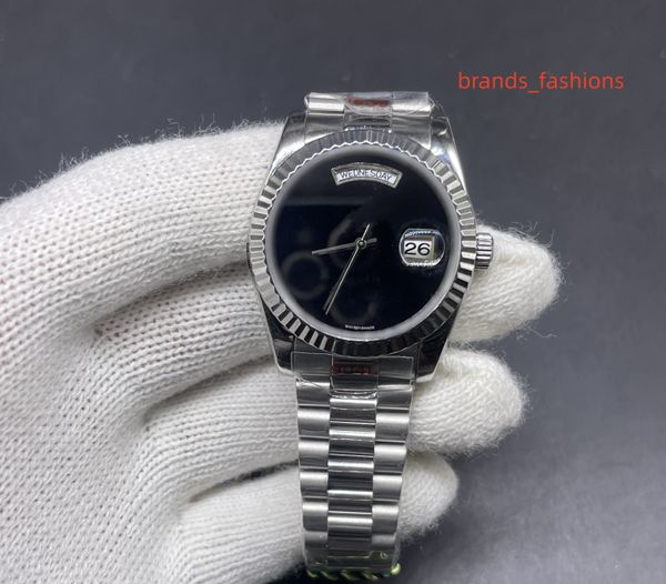 En gros de haute qualité designer montres mens montre ETA2836 mouvement automatique montres date montre montre-bracelet en argent cadran noir sans échelle