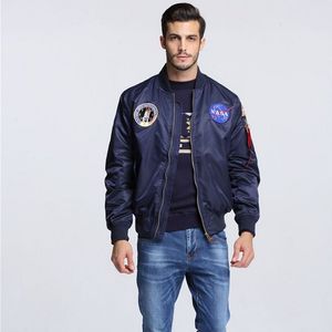 Vente en gros de la marine de haute qualité, Nylon Winter Varsity College American College Bomber Veste de vol pour Hommes