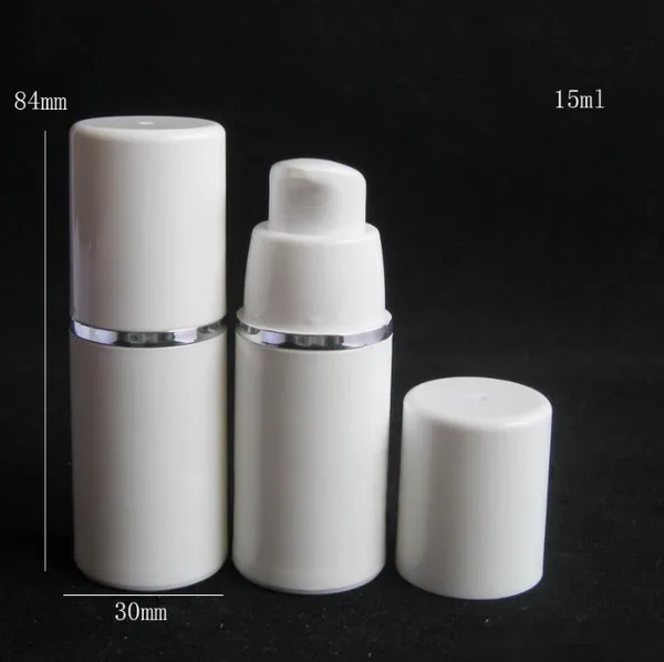 En gros de haute qualité blanc pompe sans air bouteille voyage rechargeable cosmétique soin de la peau crème distributeur lotion emballage conteneur 15 ml 30 ml 50 ml
