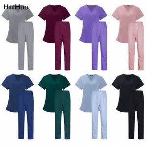 wholesale Les femmes de haute qualité portent des costumes de gommage Hôpital Médecin Uniforme Médical Chirurgical Multicolore Uniforme Infirmière Accories q4ZN #