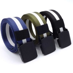 Ceinture décontractée en nylon tissé rayé pour hommes, de haute qualité, à la mode, bon marché, respirant, en tissu noir et blanc, vente en gros